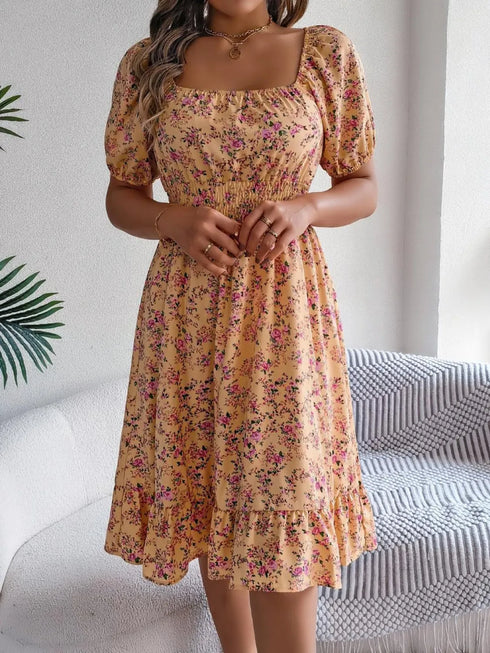 ruffled-hem-floral-puff-sleeve-dress OhSoStyled at Sophia's Style-24